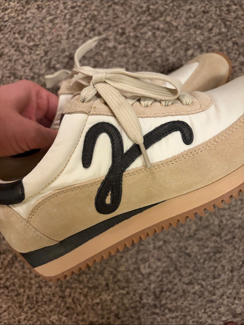Vaneli Beige, White and Black Low-Top Sneakers